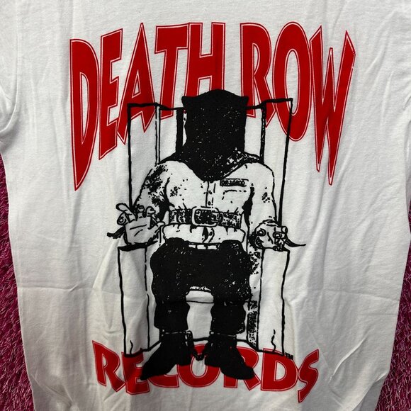 Death Row Records Puffy Electric Chair Inmate Logo Rap Tee S - Picture 2 of 4